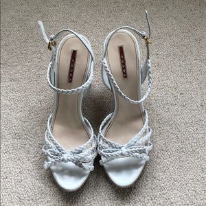 Prada White Wedges